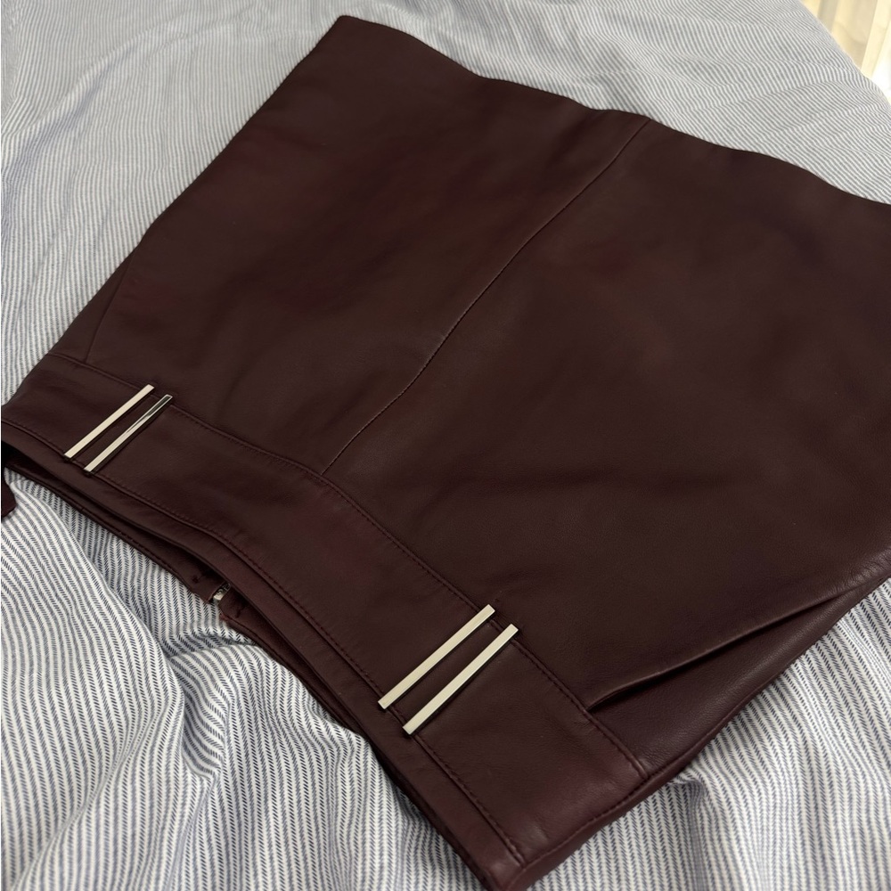 Genuine Leather Burgundy skirt